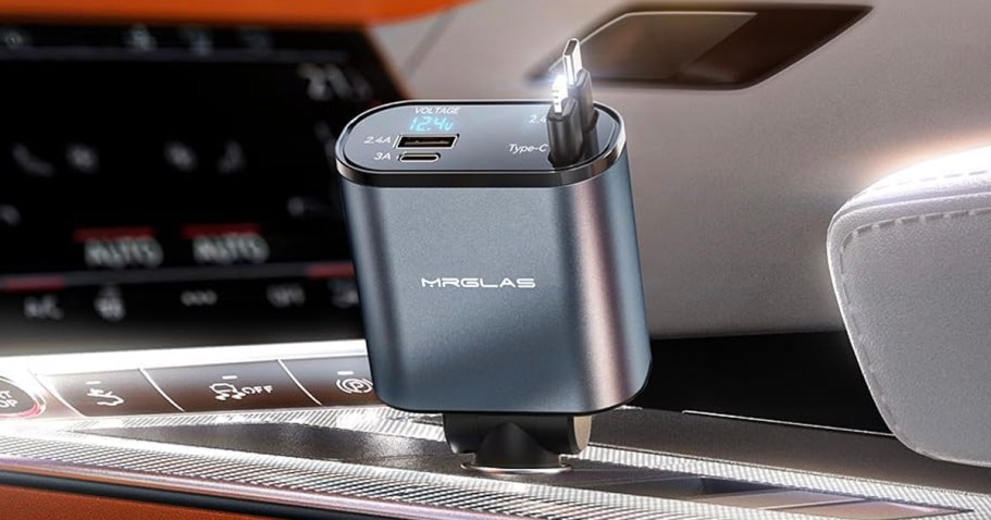 Two Retractable Car Chargers Only $18.99 Each on Amazon | Charges Apple & Samsung Devices!