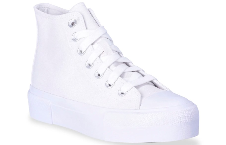 white hi top no boundaries shoe