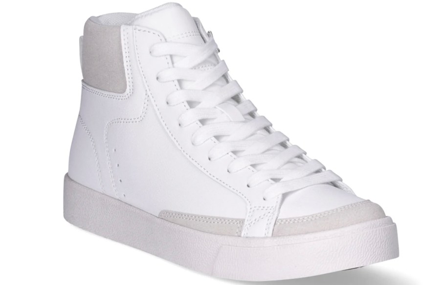 white and gray no boundaries hi top shoe