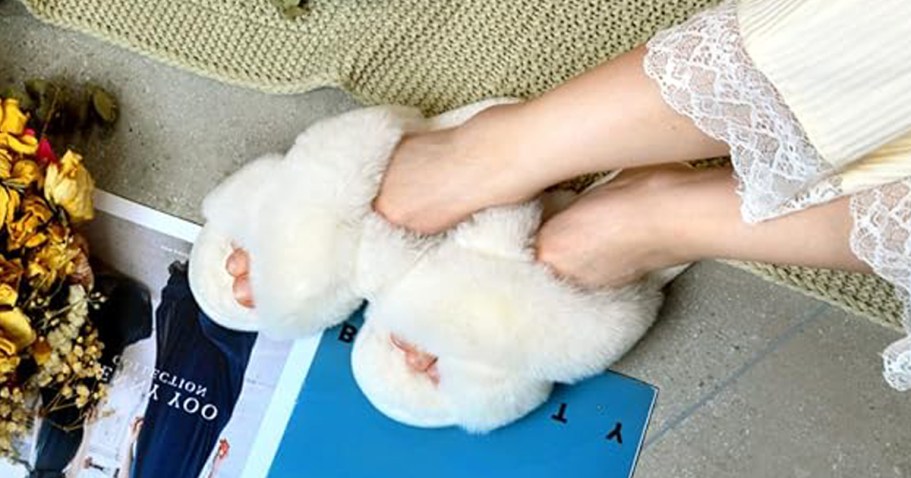 Women’s Fuzzy Slippers Only $8.99 on Amazon (Regularly $30)