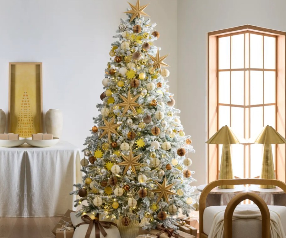 Quince Flocked Christmas Tree Back in Stock BUT Will Sell Out ($700 Less Than Balsam Hill!)