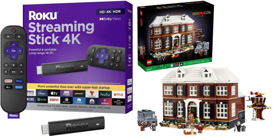 roku stick and home alone lego house