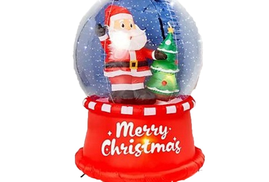 santa and christmas tree snow globe inflatable 