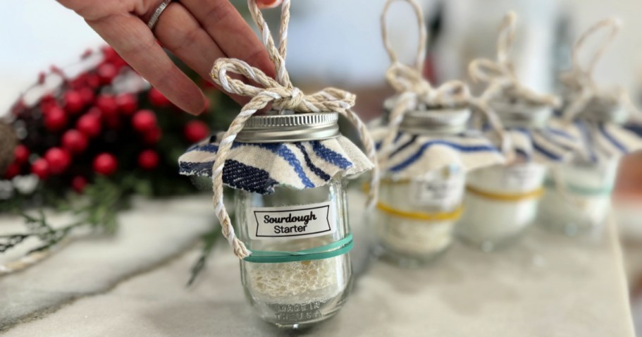 Easy DIY Sourdough Starter Ornament Using a Mini Mason Jar!