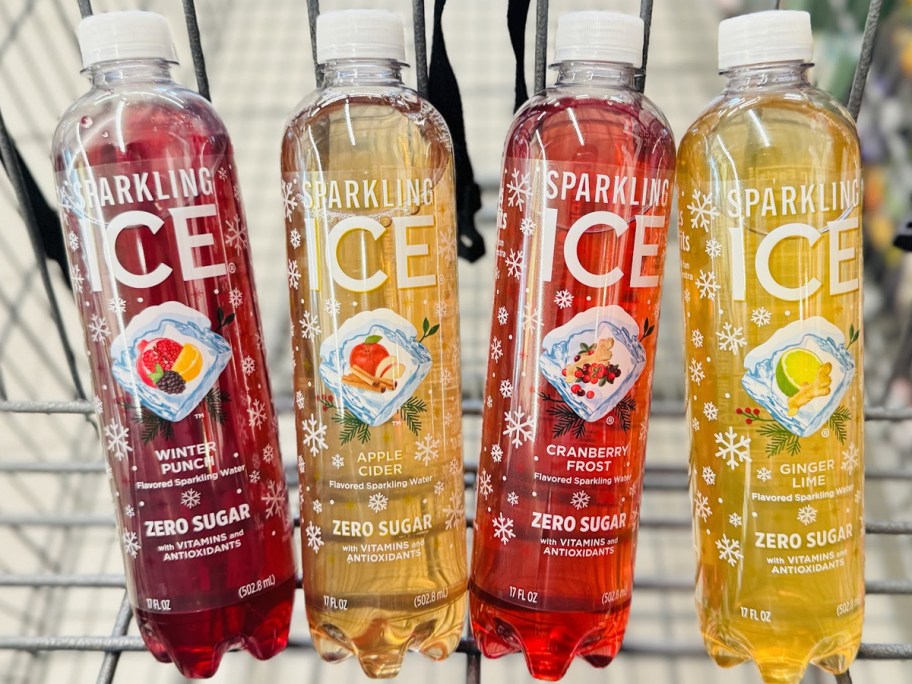 4 sparkling ice bottles in cart