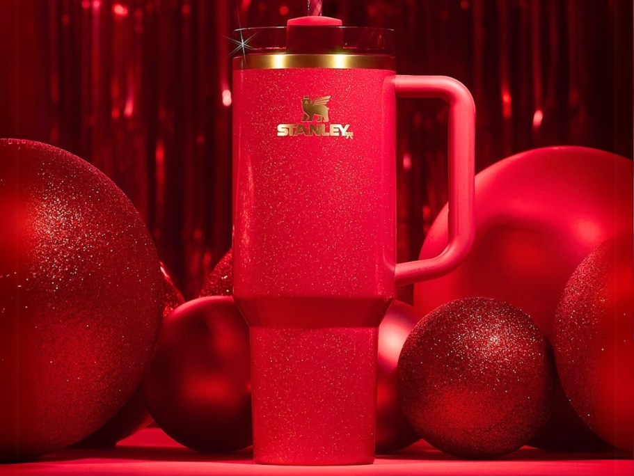 NEW Stanley Scarlet Tinsel Tumbler Available Now – But May Sell Out!