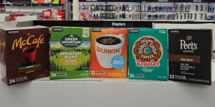 Up to 40% Off Coffee K-Cups at Staples | McCafe, Dunkin’, Peet’s, & More!