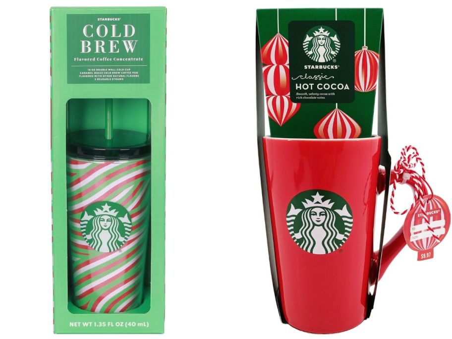 starbucks gift set stock images