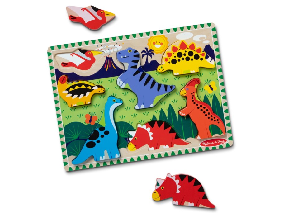 stock image Melissa & Doug Dinosaur Wooden Chunky Puzzle