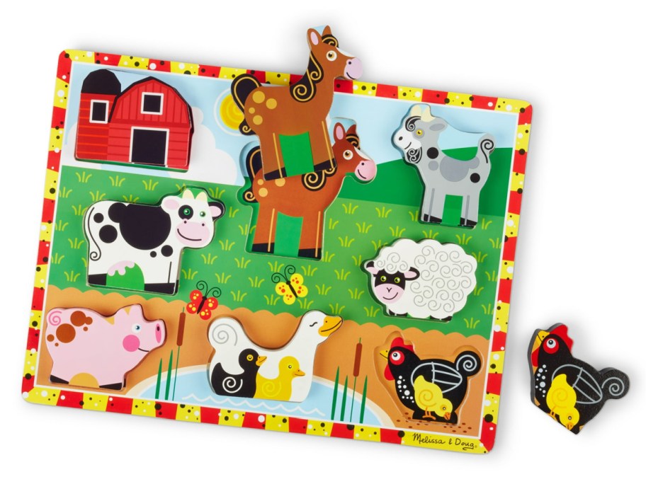 stock image Melissa & Doug Farm Wooden Chunky Puzzle