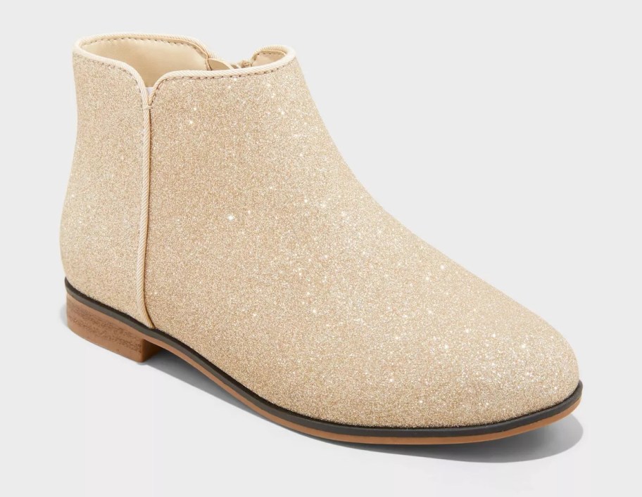 stock photo of tan glitter boot