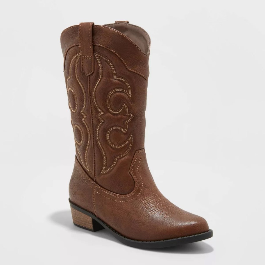 stock photo of brown western boot