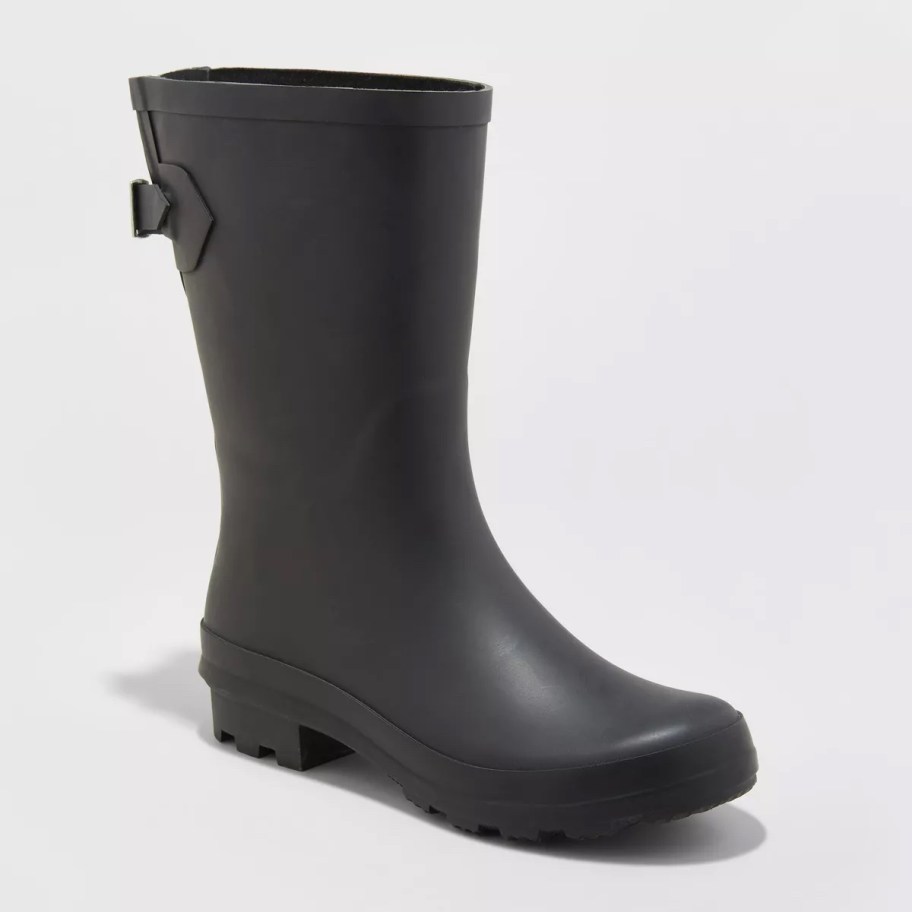 stock photo of black rain boot