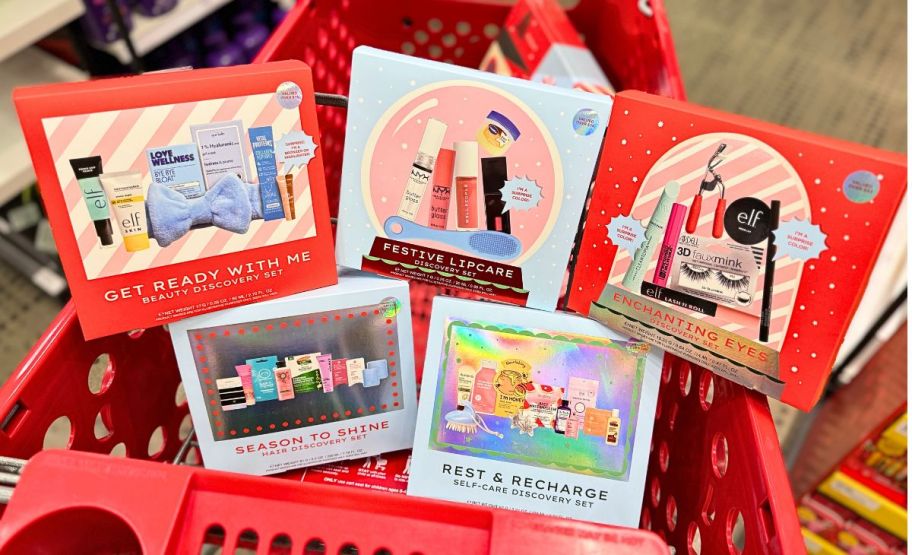 gift sets in a target shopping cart 