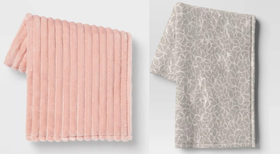 target pink and floral blankets 