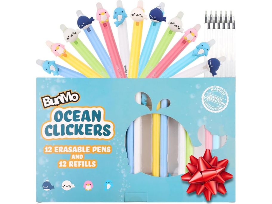 BUNMO Erasable Pens - Ocean Clickers 12-Count stock image