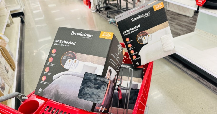 brookstone heated blankets in target cart