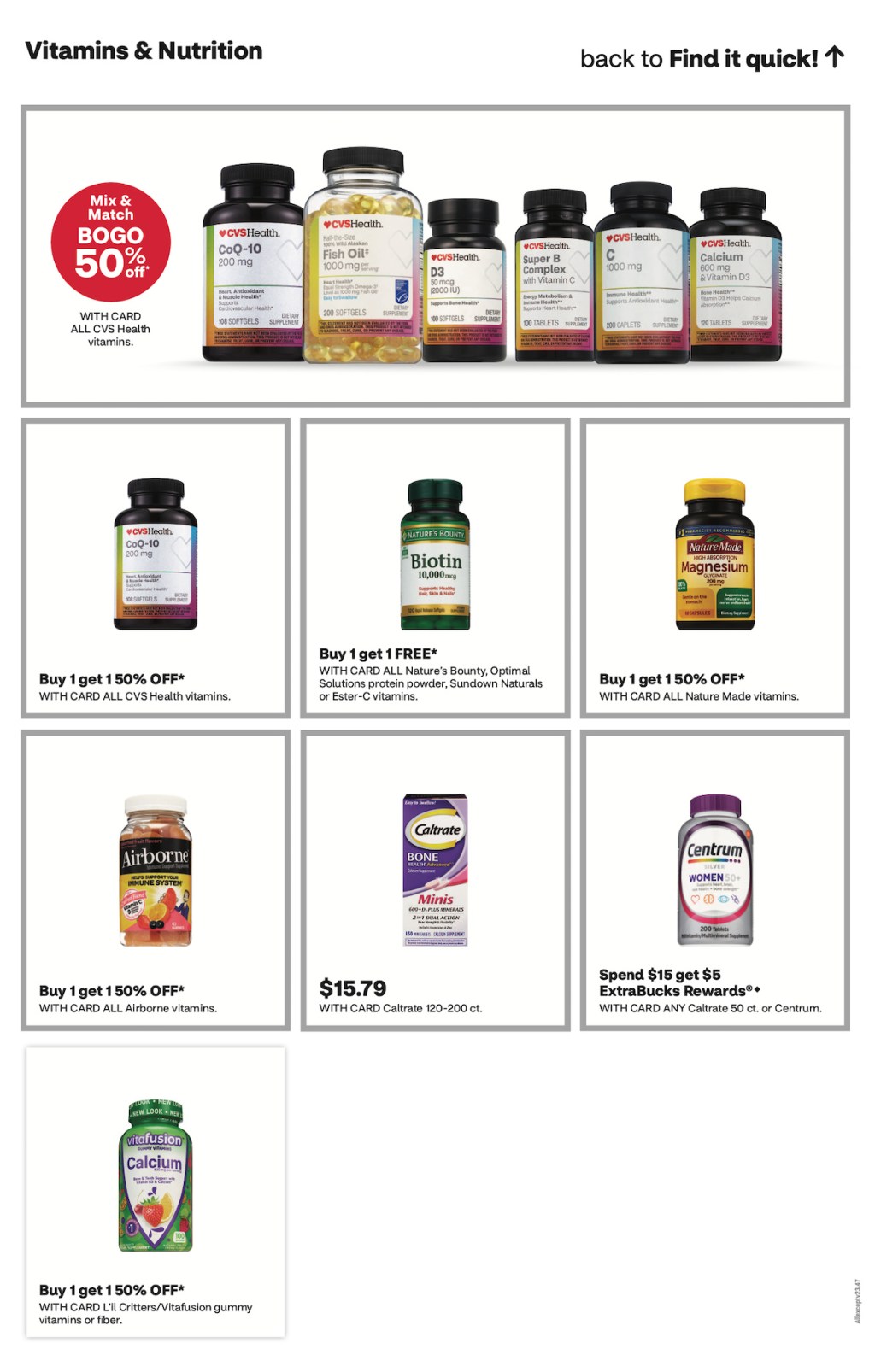 page from CVS ad