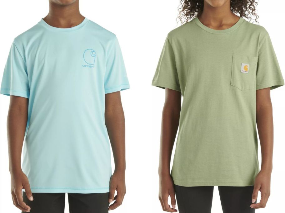 Stock image sof two kids wearing Carhartt tees