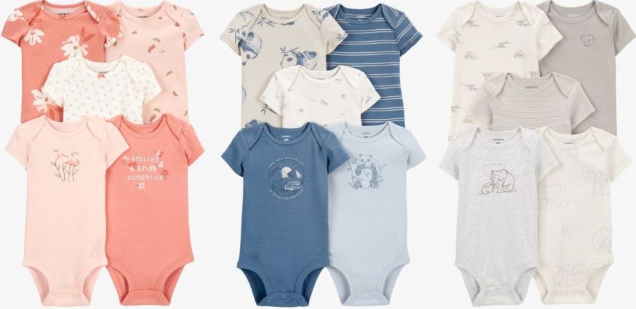 Stock images of 3 5-pack of Carter's baby Bodysuits