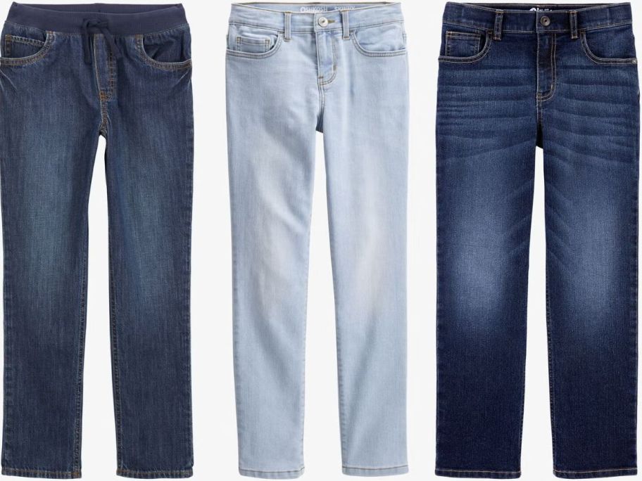 Stock images of 3 pairs of OshKosh b'gosh Kids jeans