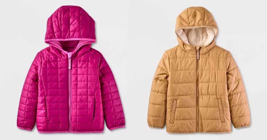 two toddler puffer jackets