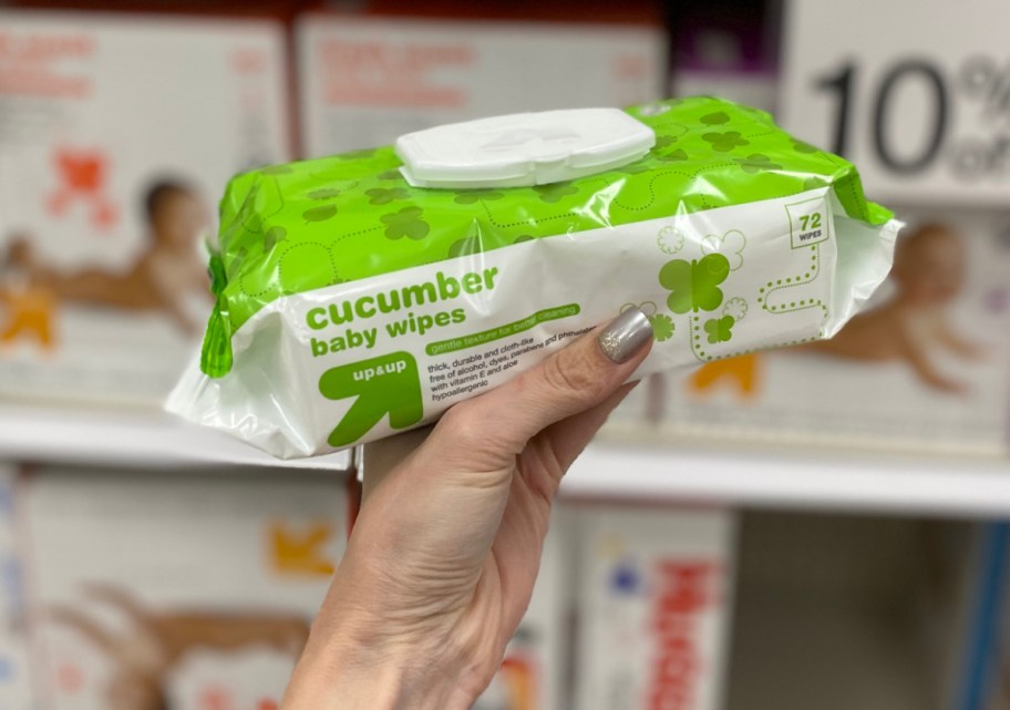 up and up baby wipes in cucumber, one of the Target items under $10 to add to your cart to get to the free shipping threshold of $35