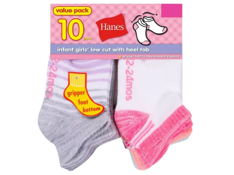 Hanes Infant Girl 10-Pack Socks