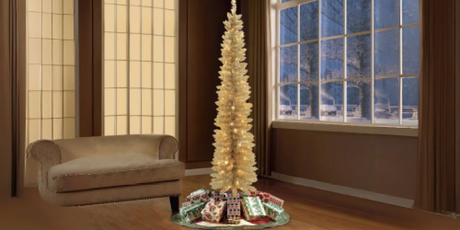 Pre-Lit Gold Tinsel Tree 6′ JUST $20 on Walmart.online (Reg. $89) – Arrives Before Christmas!