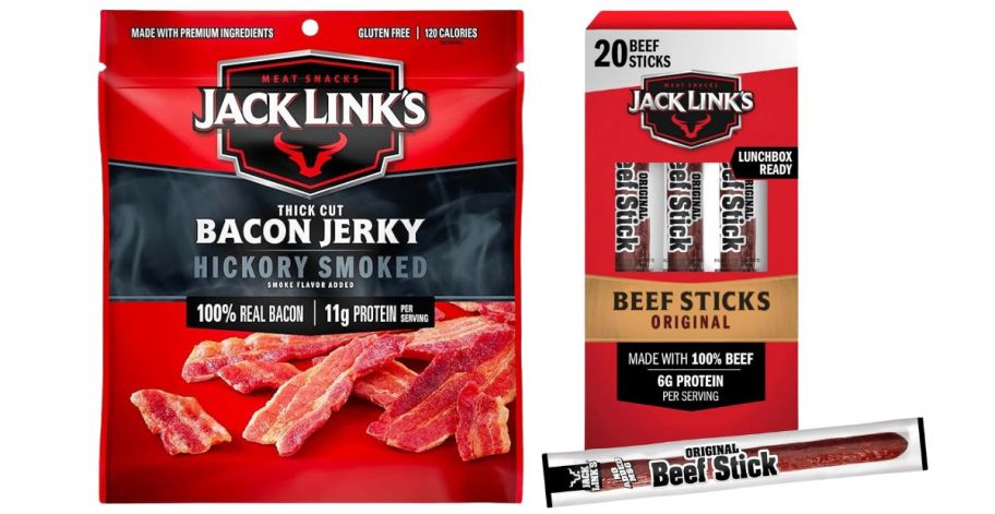 Jack Link's Bacon Jerky and Beef Sticks