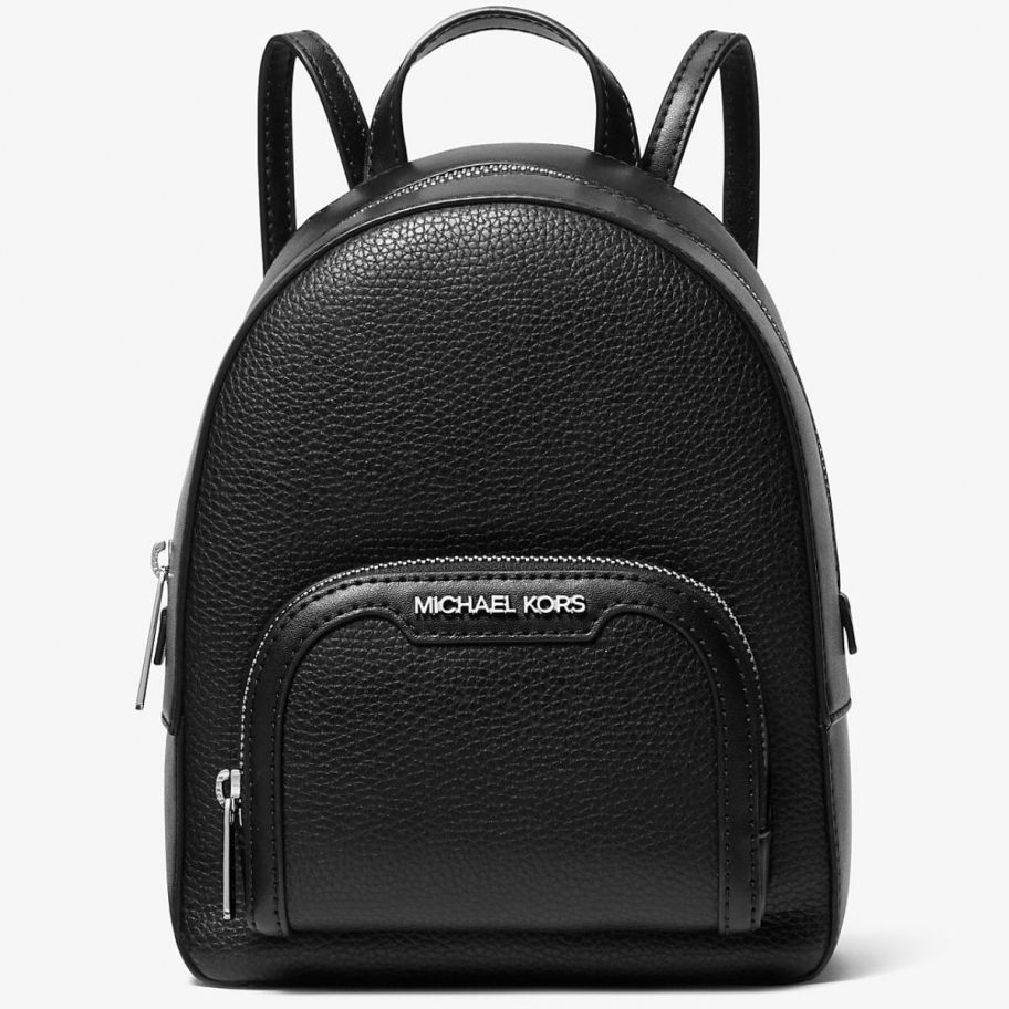 small black leather backpack