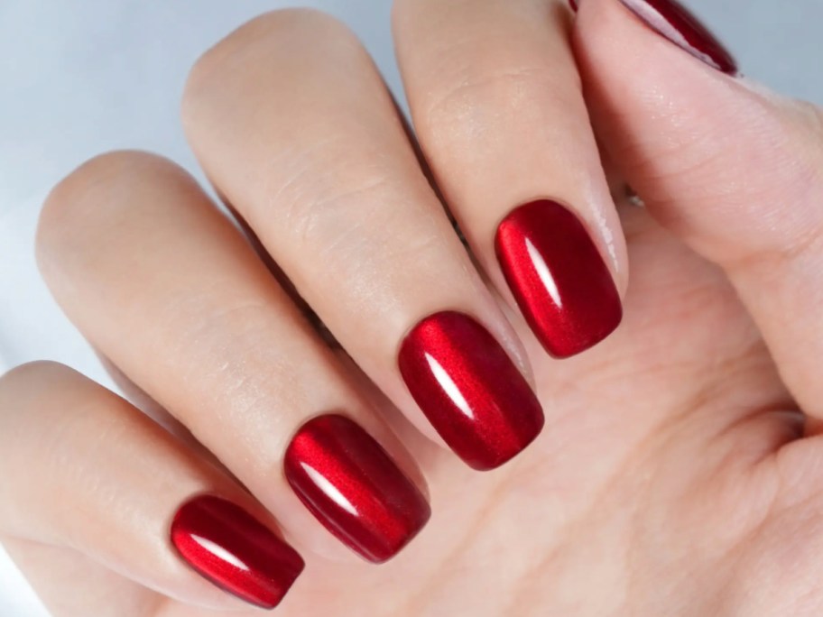 Jofay christmas cat eye nails in red