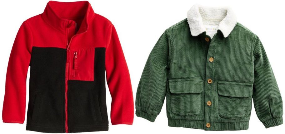 two boys jackets stock images