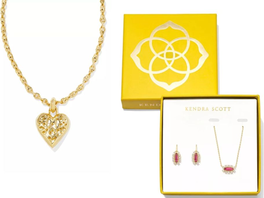 Stock images of a kendra scott necklace and a kendra scott jewelry gift set