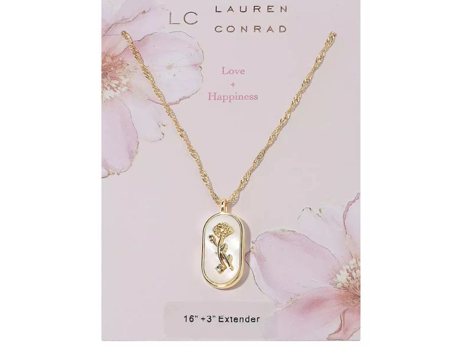 LC Lauren Conrad Gold Tone Love and Happiness Necklace