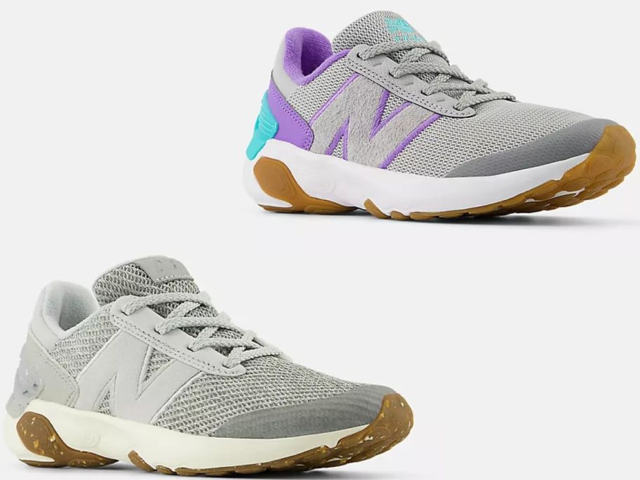 Stock images of two New Balance kids shoes