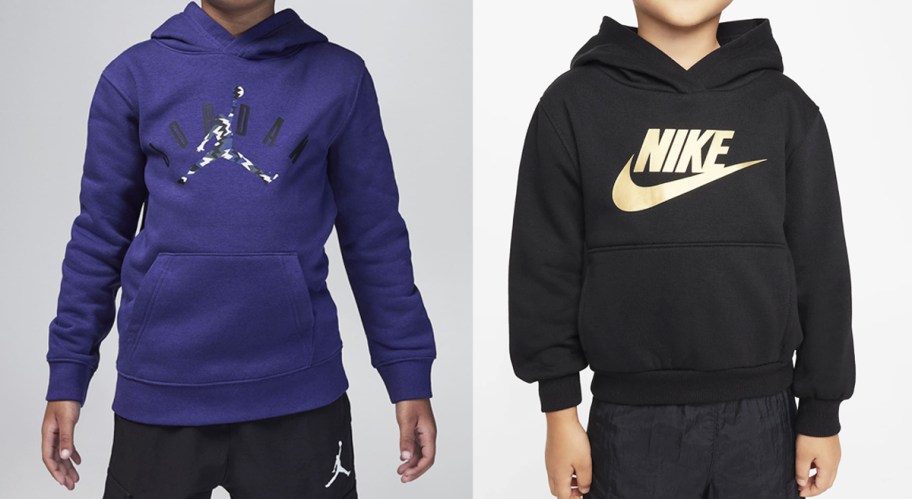 boys in blue jordan and black nike hoodies