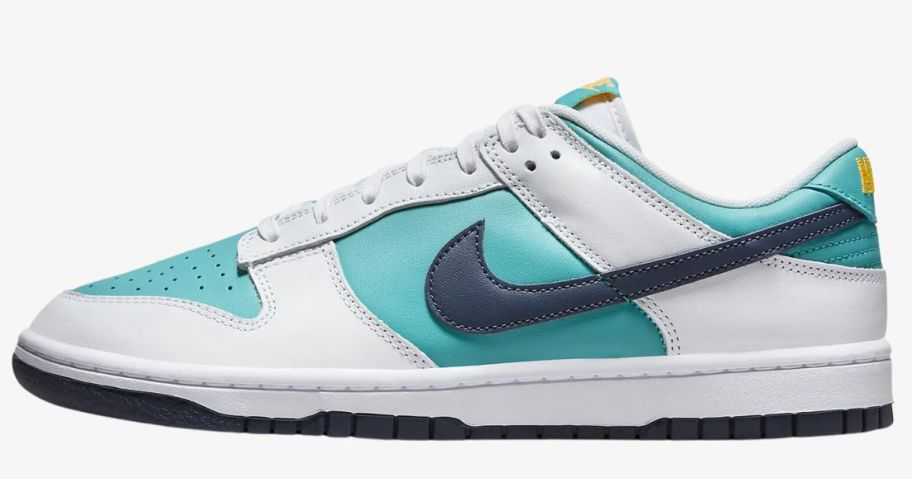 a teal blue and and white mens sneaker