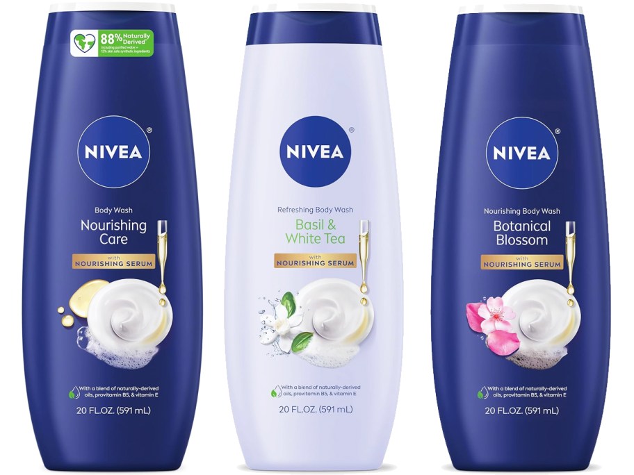 3 bottles of Nivea Body Wash