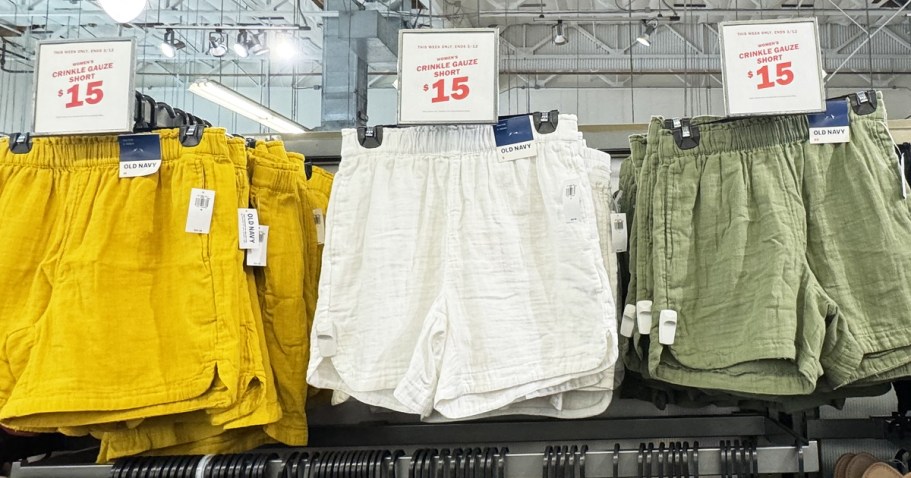 Old Navy Women’s Crinkle Gauze Shorts & Shirts Only $15 (Regularly $30)