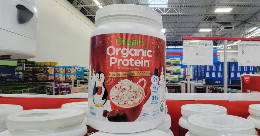 Orgain Organic Peppermint Hot Cocoa Protein Powder 1lb in store