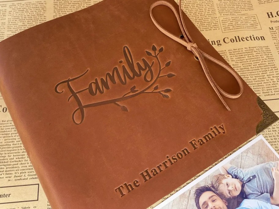 personalized leather family photo album