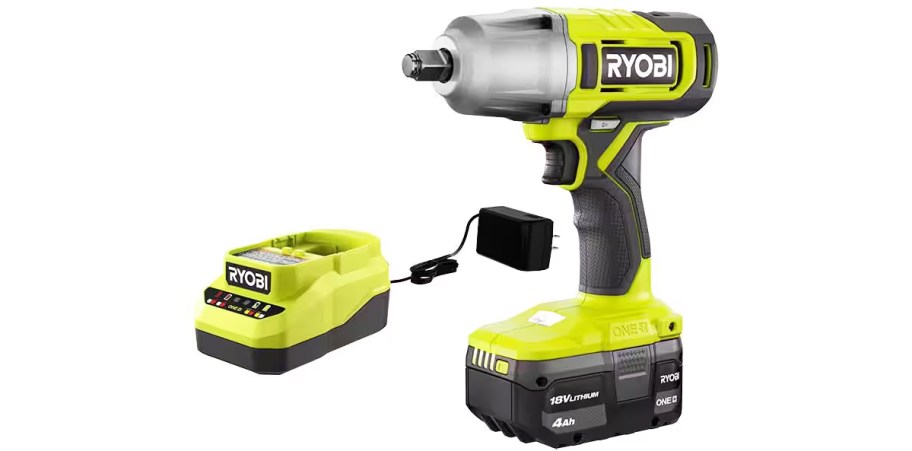 black and green impact wrench with charger