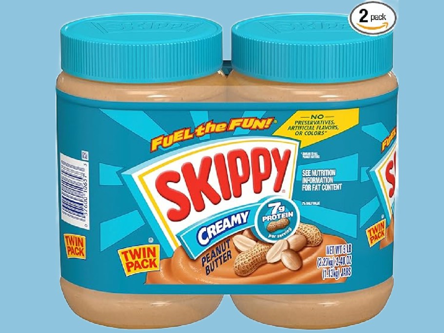 SKIPPY Creamy Peanut Butter 40oz Twin Pack Only $9 Shipped on Amazon (Just $4.50 Each)