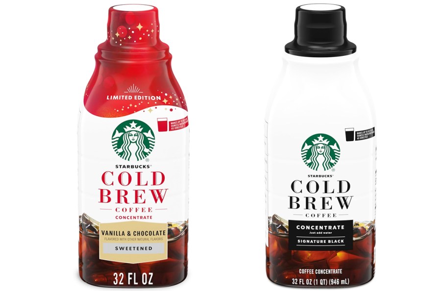 two bottles of Starbucks Cold Brew Concentrate