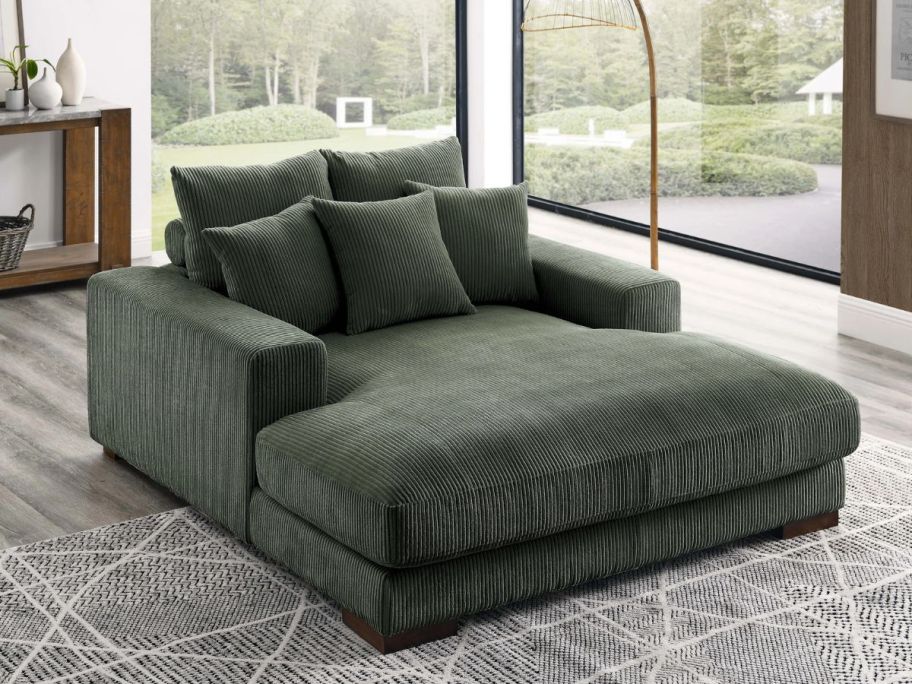 Stigler Upholstered Oversized Plush Chaise Lounge in living room