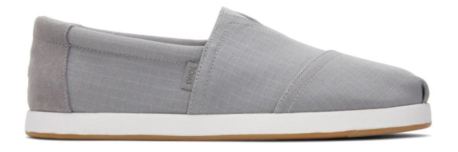 A gray men's TOMS shoe