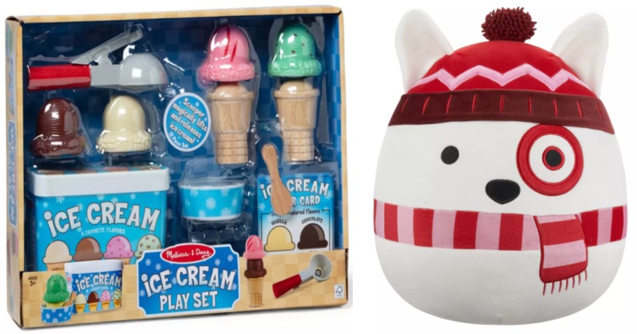 ice cream play set and target plush toy