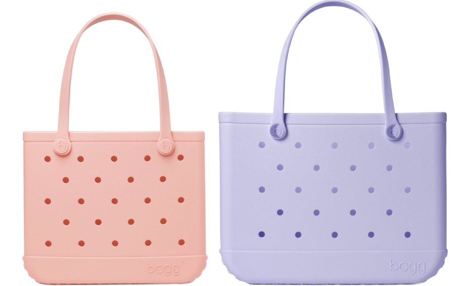 Target bogg bags in salmon and purple