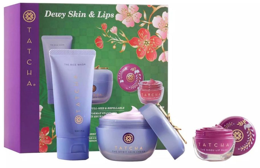 Tatcha Dewy Skin & Lips Hydrating Skincare Set stock image